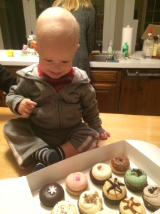 Mac eyeing the cupcakes!